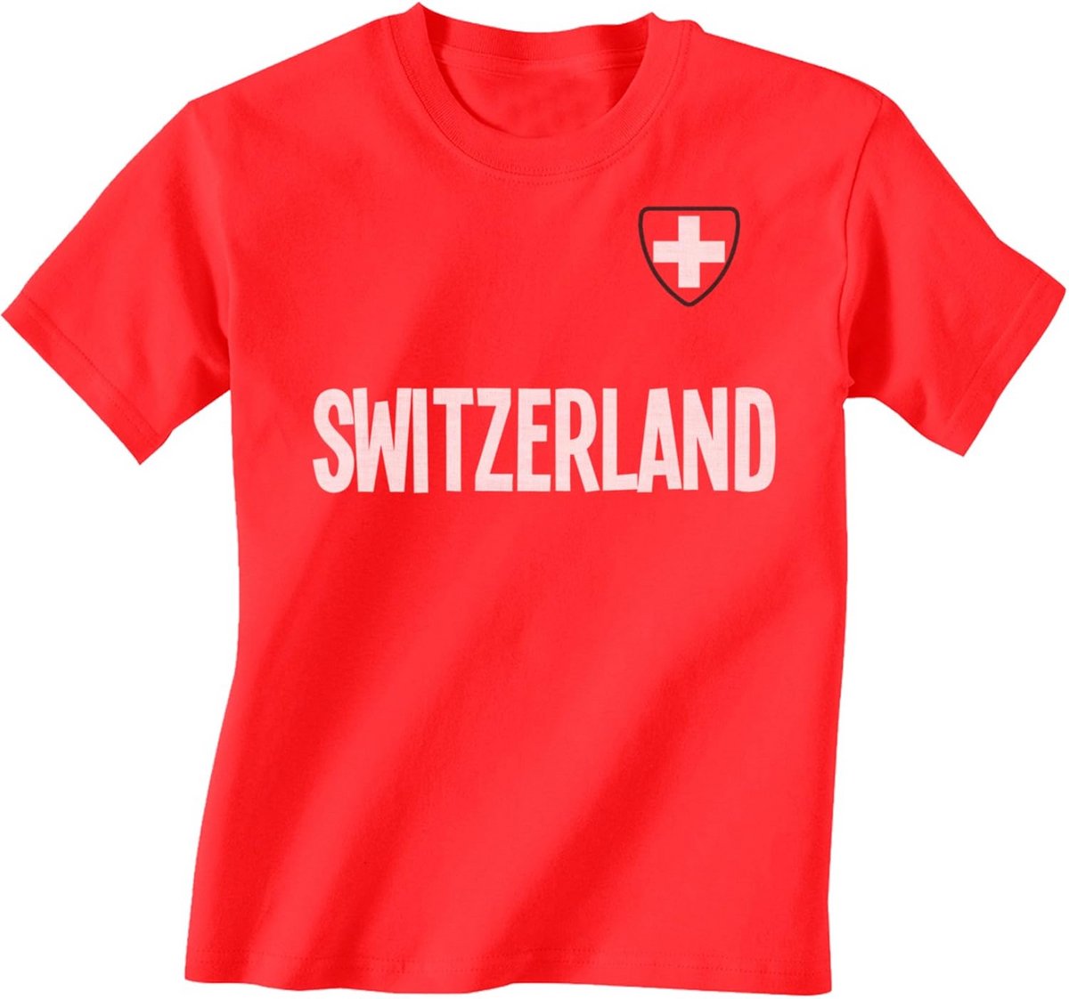 Zwitserland Voetbalshirt 2022 WK - Kids & Volwassenen - Rood Team Sport T-Shirt