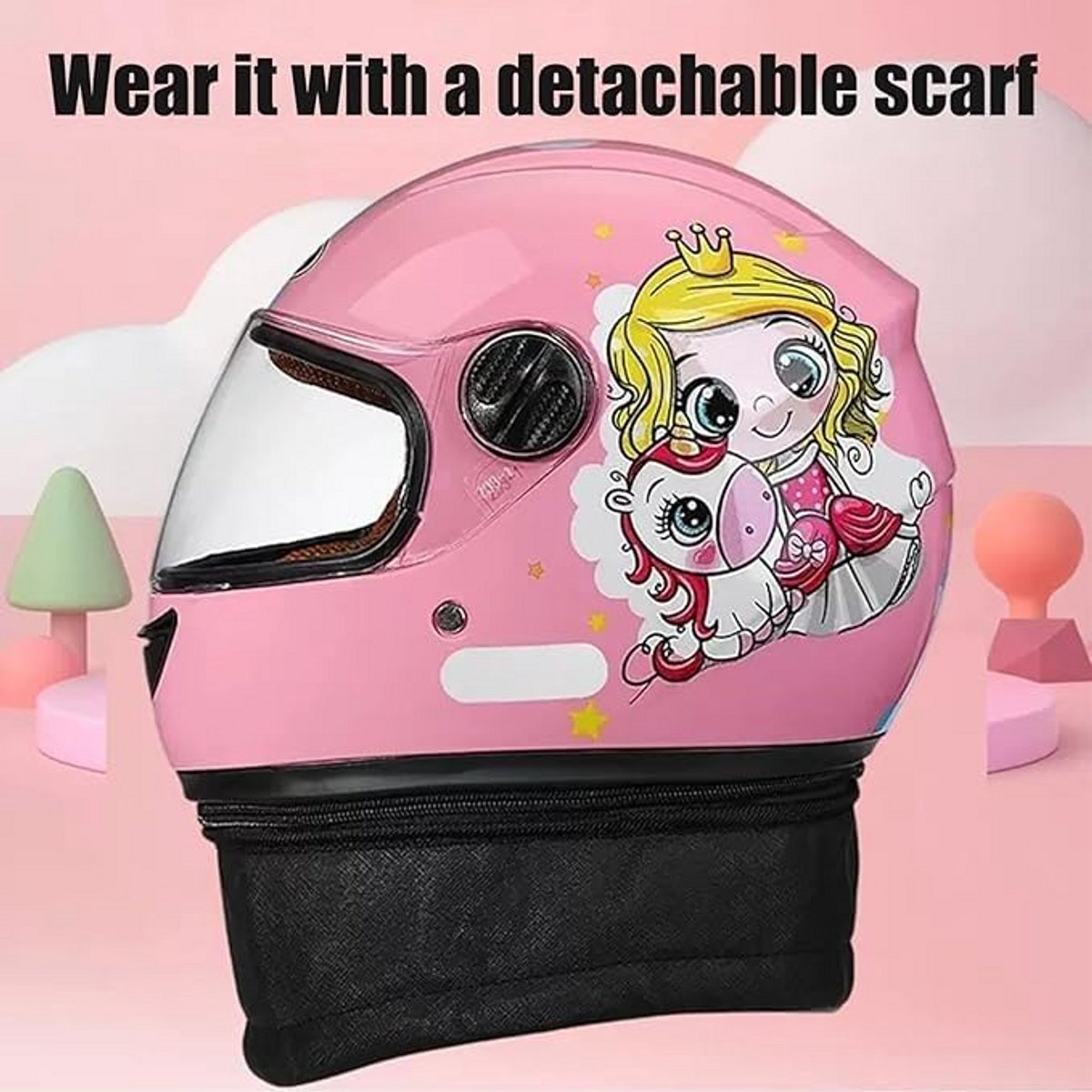 ECE Goedgekeurde Integraal Motorhelm Kinderen met Zonneklep - Scooterhelm voor Jongens & Meisjes (48-55 cm)