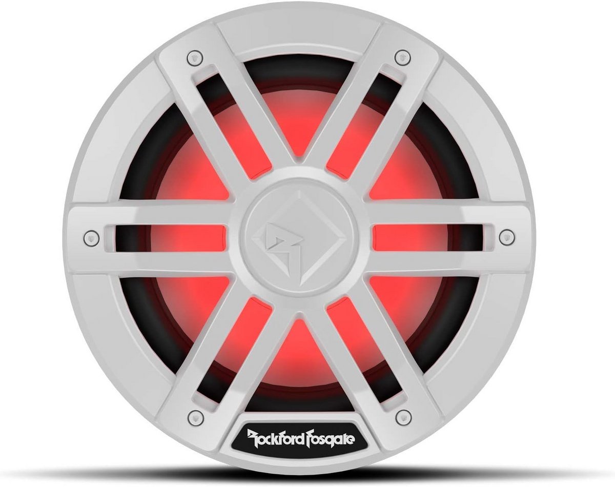 Waterdichte Marine Subwoofer 20 cm (8 inch) Wit - D4 Impedantie - Met RGB Verlichting