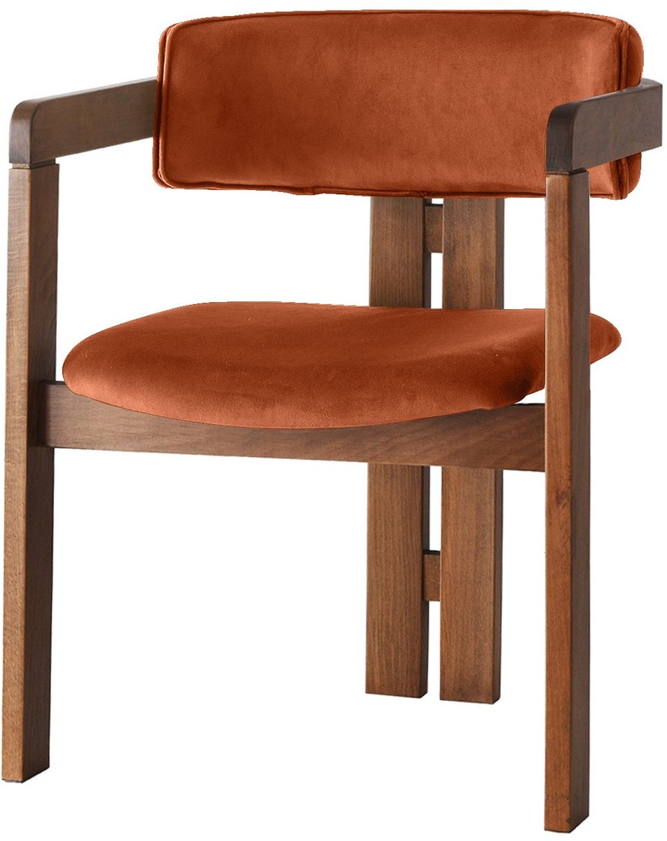Skye Decor , Stoel, CO - 028, Hout, Walnoot & Steenrood, 58 x 49 x 76 cm