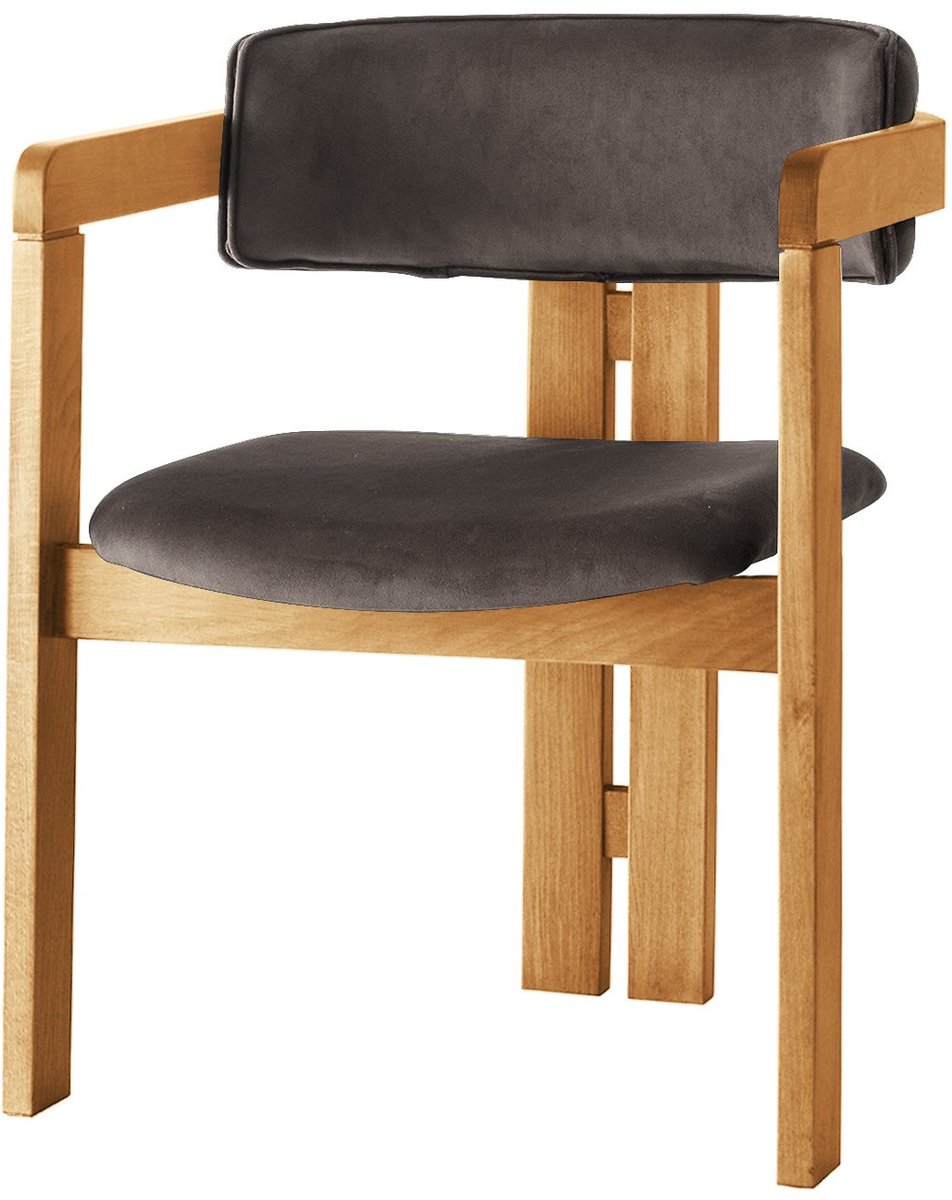 Skye Decor , Stoel, CO - 038, Hout, Eiken & Antraciet, 58 x 49 x 76 cm