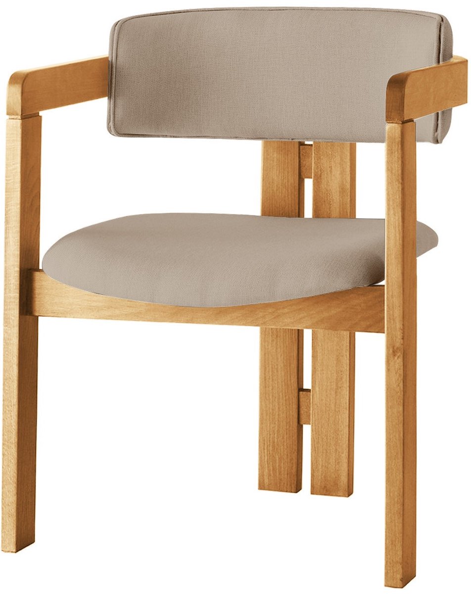 Skye Decor , Stoel, CO - 042, Hout, Eiken & Taupe, 58 x 49 x 76 cm