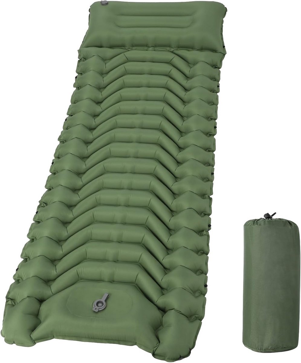 Ultralichte Kampeerluchtmatras met Voetpomp en Kussen voor Outdoor en Strand