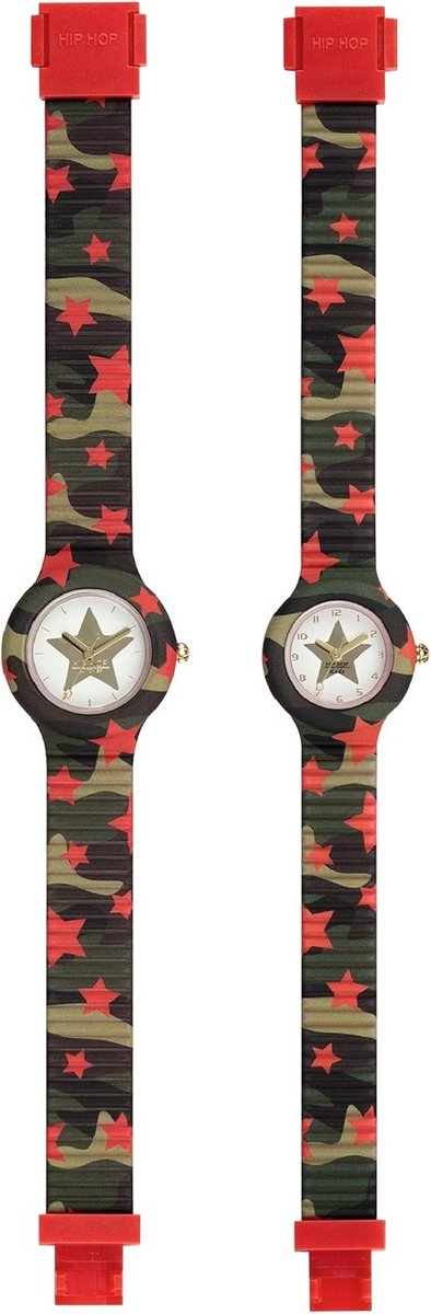 Horloge met Camouflage Sterrenpatroon Verstelbare Polsband