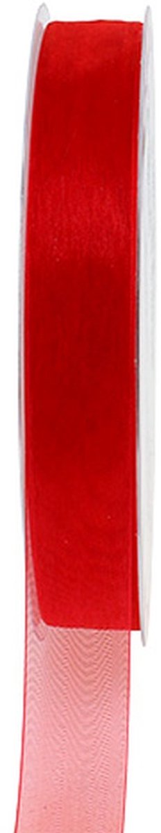 Organza lint met zelfkant lint organza stof 15mm 50m rood