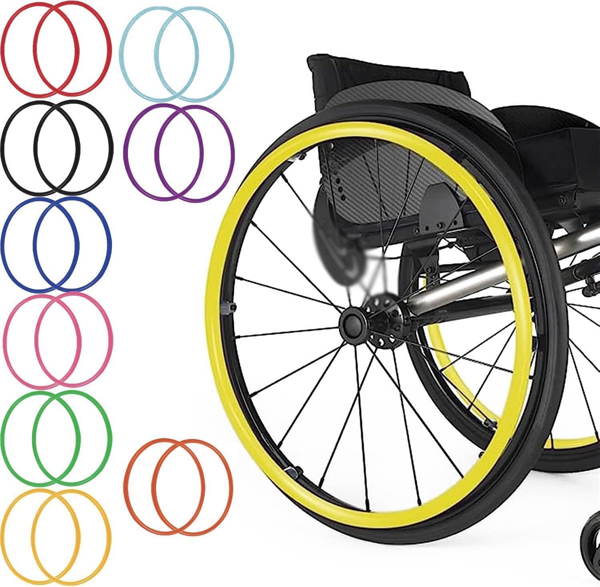 Antislip Siliconen Handgreep Hoes voor Rolstoelduwielen 22/24 Inch Extra Grip
