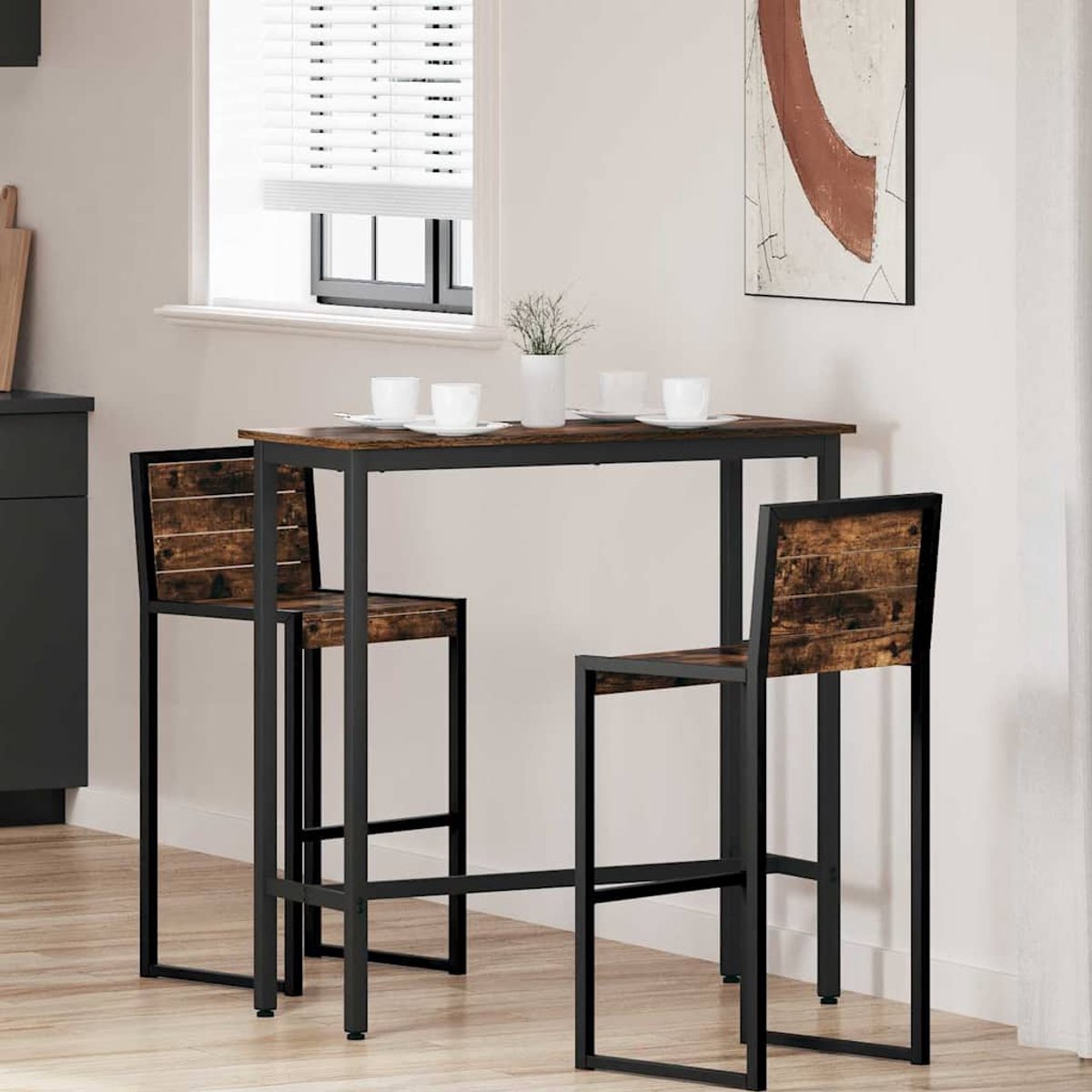 vidaXL Tafel - Gerookt - eiken - 100 - x - 40 - x - 100,5 - cm Gerookt eiken