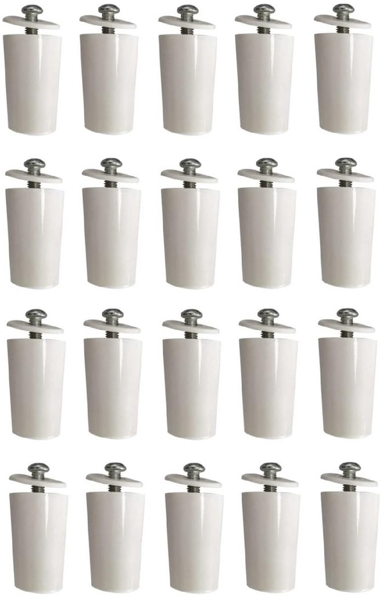 Set van 20 Stuks 40mm Eindstops Jaloezieën - Inclusief Schroeven en Sluitringen