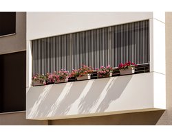 Coloray Buitenrolgordijn - Zwarte en witte verticale strepen Zonwering Balkon - 50x180 cm - Verticale Markies - Screen Buiten - Zonwerende S