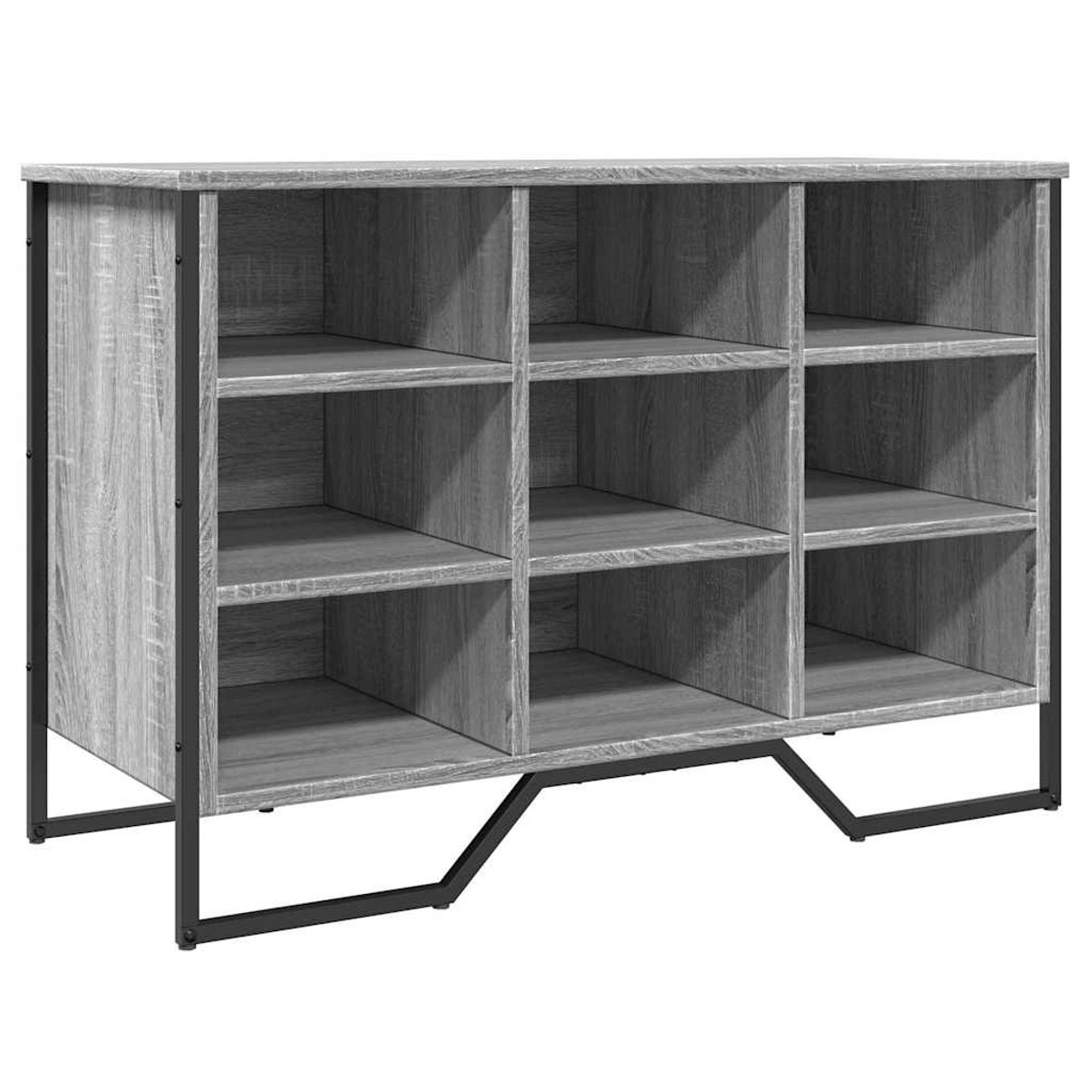 vidaXL Schoenenkast - 90x38x61,5 - cm - bewerkt - hout - grijs - sonoma - eikenkleur grijs sonoma eiken
