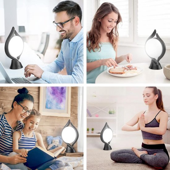 Florixa® Daylight Lamp LED 10,000 lux - Light Therapy Lamp - 6 Brightness Levels and Intelligent Timer - Black - 31cm x 9cm x 19cm — afbeelding 5