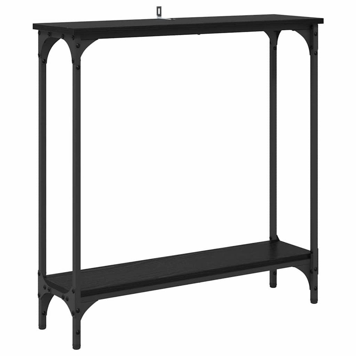 vidaXL Wandtafel - Zwart - Eiken - 75 - x - 22,5 - x - 75 - cm - Bewerkt - hout Zwart eiken