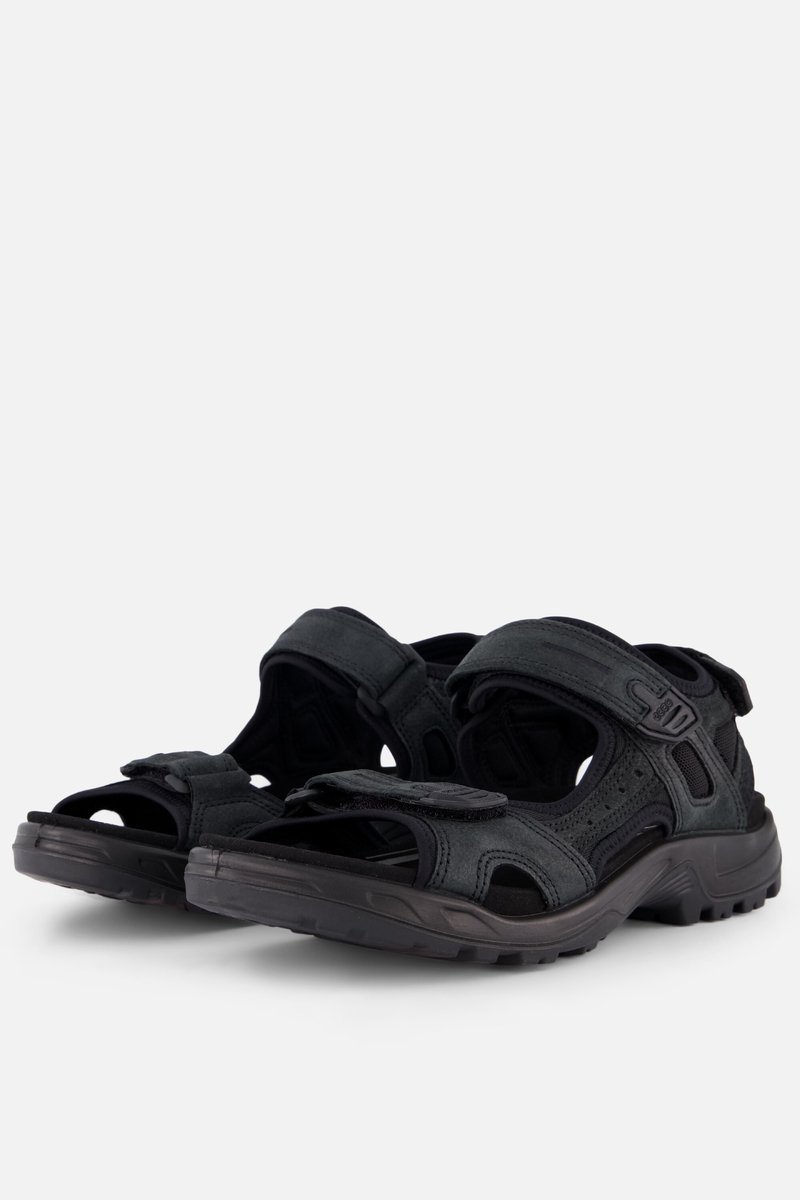 Ecco Receptor Sandalen Leer Zwart