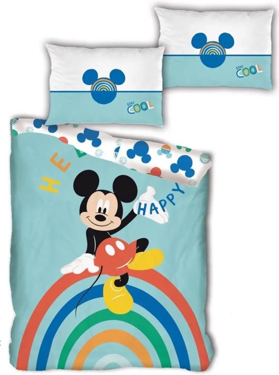 Disney Housse de couette Mickey Mouse 200x140 Cm Microfibre Blauw