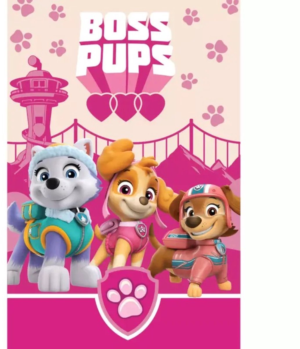 PAW Patrol fleece deken boss pups 100 x 150 cm Roze