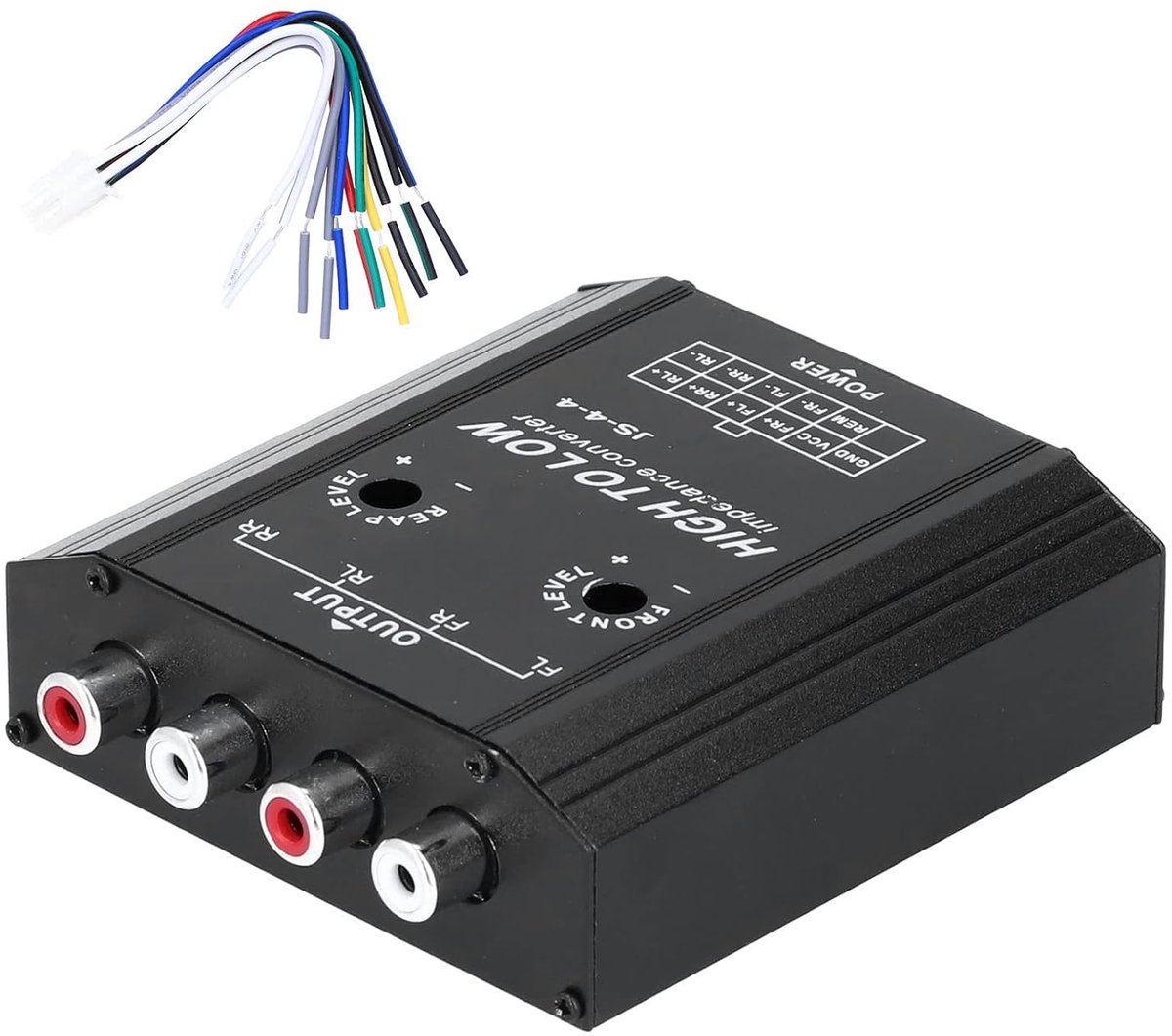 Audio Converter - Luidspreker Adapter - Auto Audio Upgrade - 4 Kanaals Signaal - 12V 50W