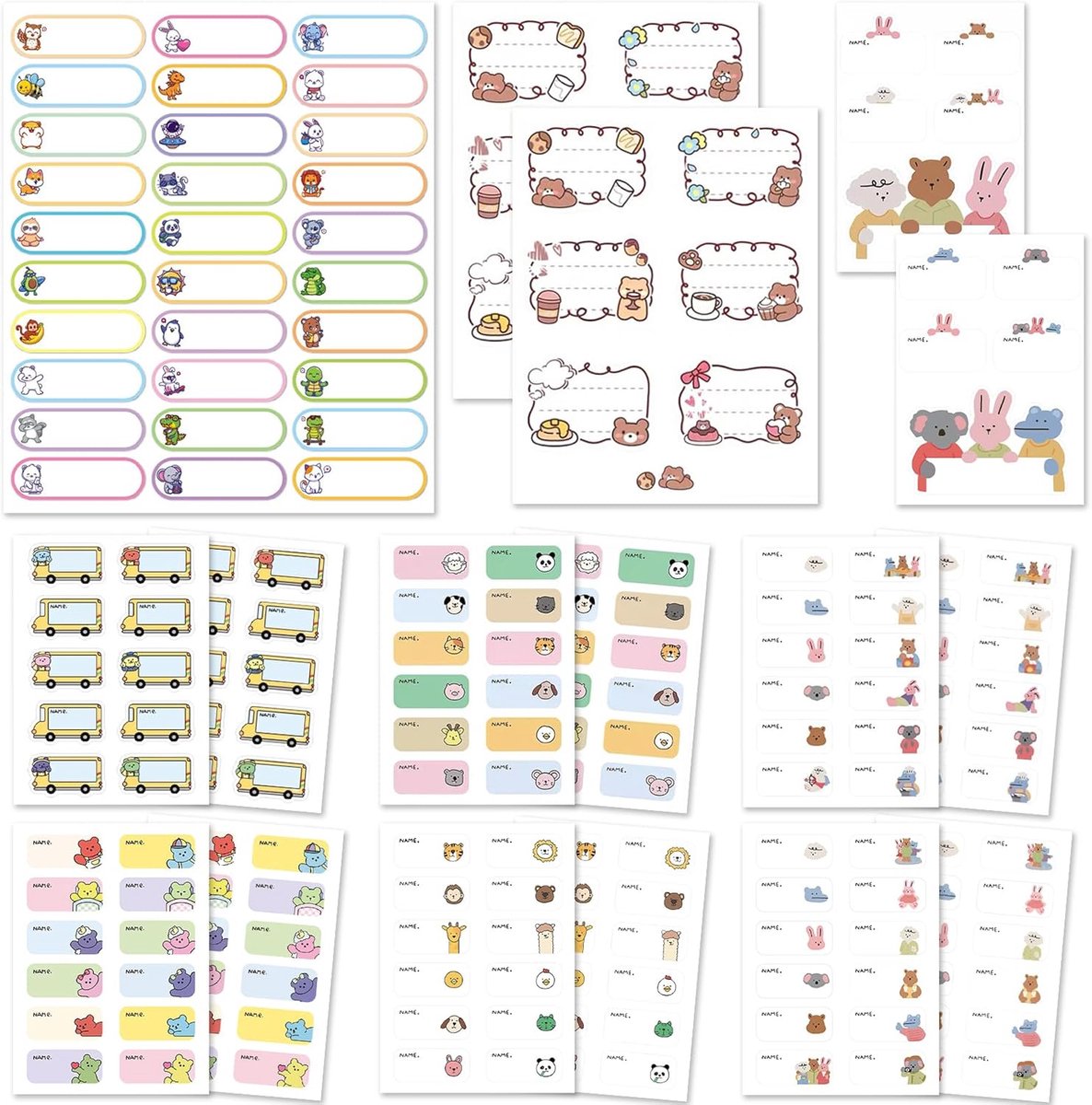 Naamlabels Kinderen - Waterdichte Stickers - School Spullen - Veelzijdig Gebruik - Grote Set