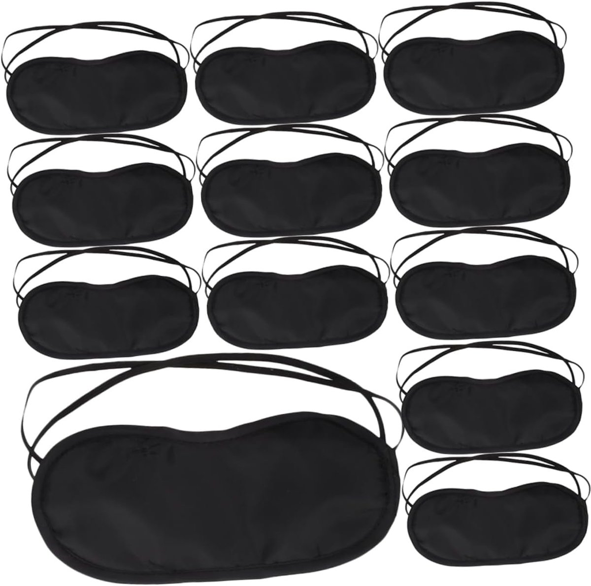 Slaapmaskers Set - Oogmaskers Blinddoek - Rustgevende Slaap - Zacht Verkoelend Materiaal - 19 x 8.5 cm - Zwart