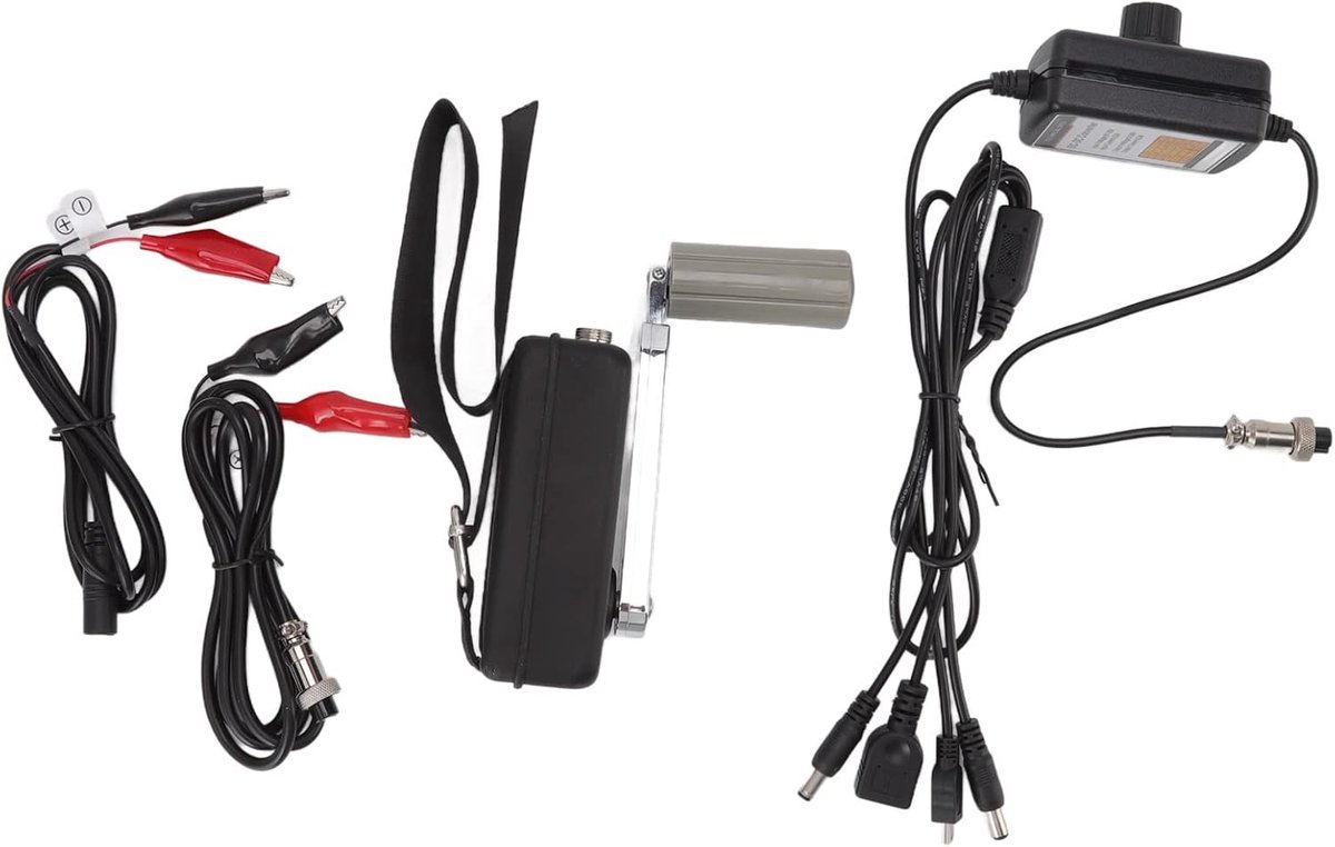 Hand Crank Generator - Noodstroom Dynamo - Buiten Opladen - 30W Vermogen - 17x15x11 cm - Zwart