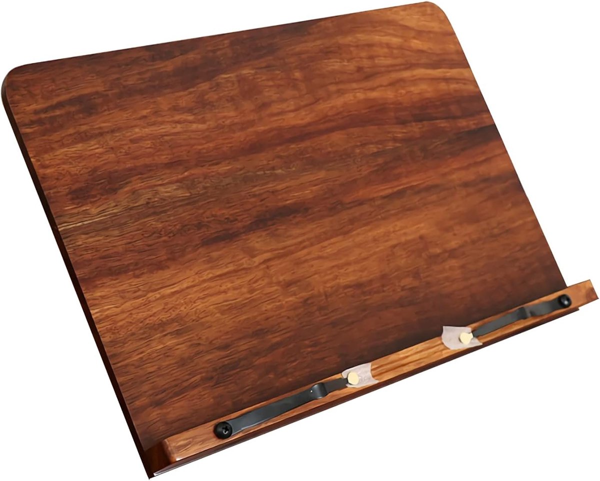 Boekenstandaard - Documentenhouder - Koken Lezen - Opvouwbaar - 39x27.5cm - Bruin