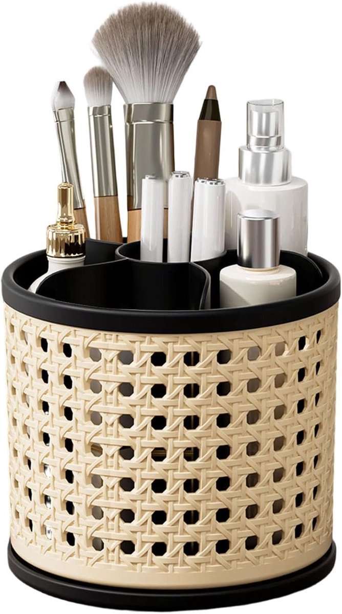 Make-up Organizer - Cosmetica Opberger - Bureau Organiseren - 360 Graden Rotatie - 13 x 13 x 13 cm - Zwart