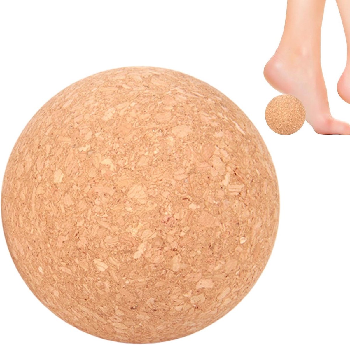 Massagebal Kurk - Diepe Weefselbal - Spierontspanning Fitness - Milieuvriendelijk Materiaal - 10cm Diameter