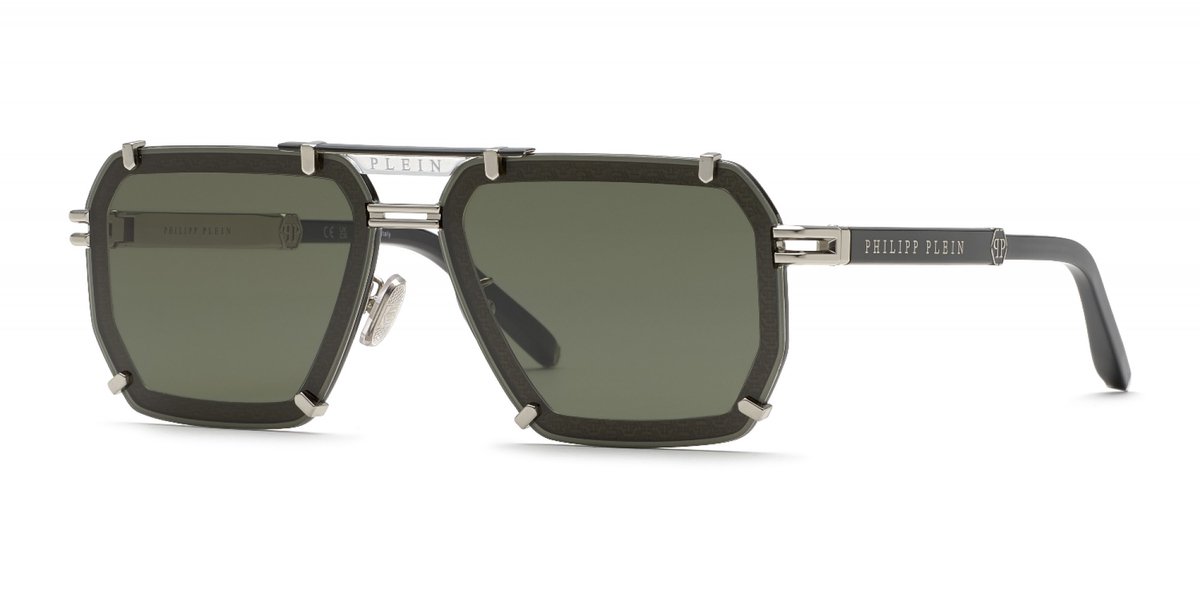 Philipp Plein SPP131 Palladio c/parti nero lucido 64/12/145 MAN Zonnebrillen