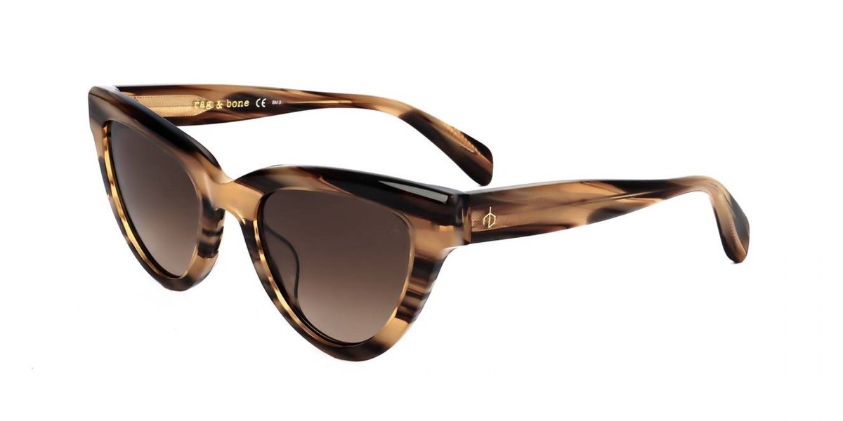 Rag & Bone RNB1072/S Brown horn 52/21/140 WOMAN Zonnebrillen