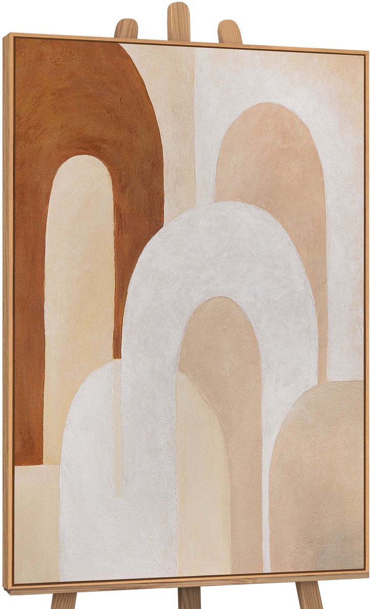 YS Canvas schilderij 140x100 cm handgeschilderd adem van architectuur – YS-Art Gallery – Lijst: Hout – Luxe wanddecoratie Wood