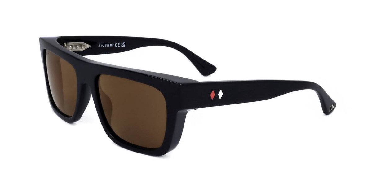 Web WE0343 Shiny black 56/18/135 MAN Zonnebrillen
