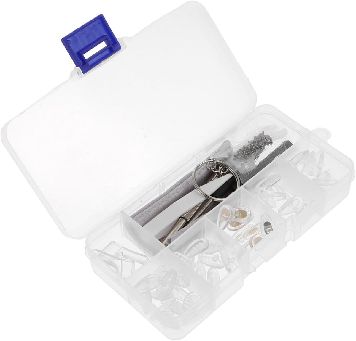 Reparatieset Brillen - Horloge Gereedschap - Snelle Herstelwerkzaamheden - Compleet Met Diverse Onderdelen - 12.7 x 6.5 cm - Diverse Kleuren