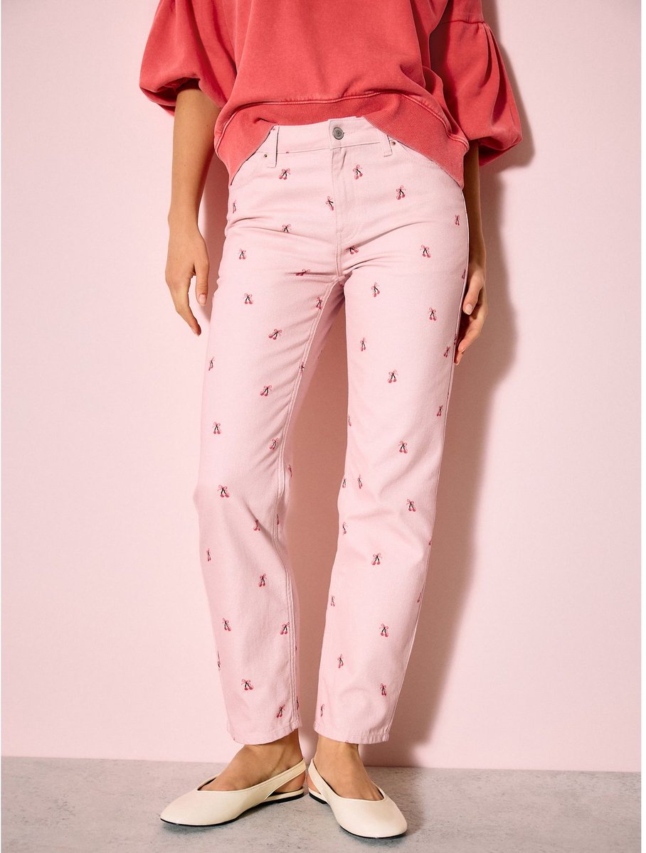 Next - Dames - Straight Leg Jeans - Roze