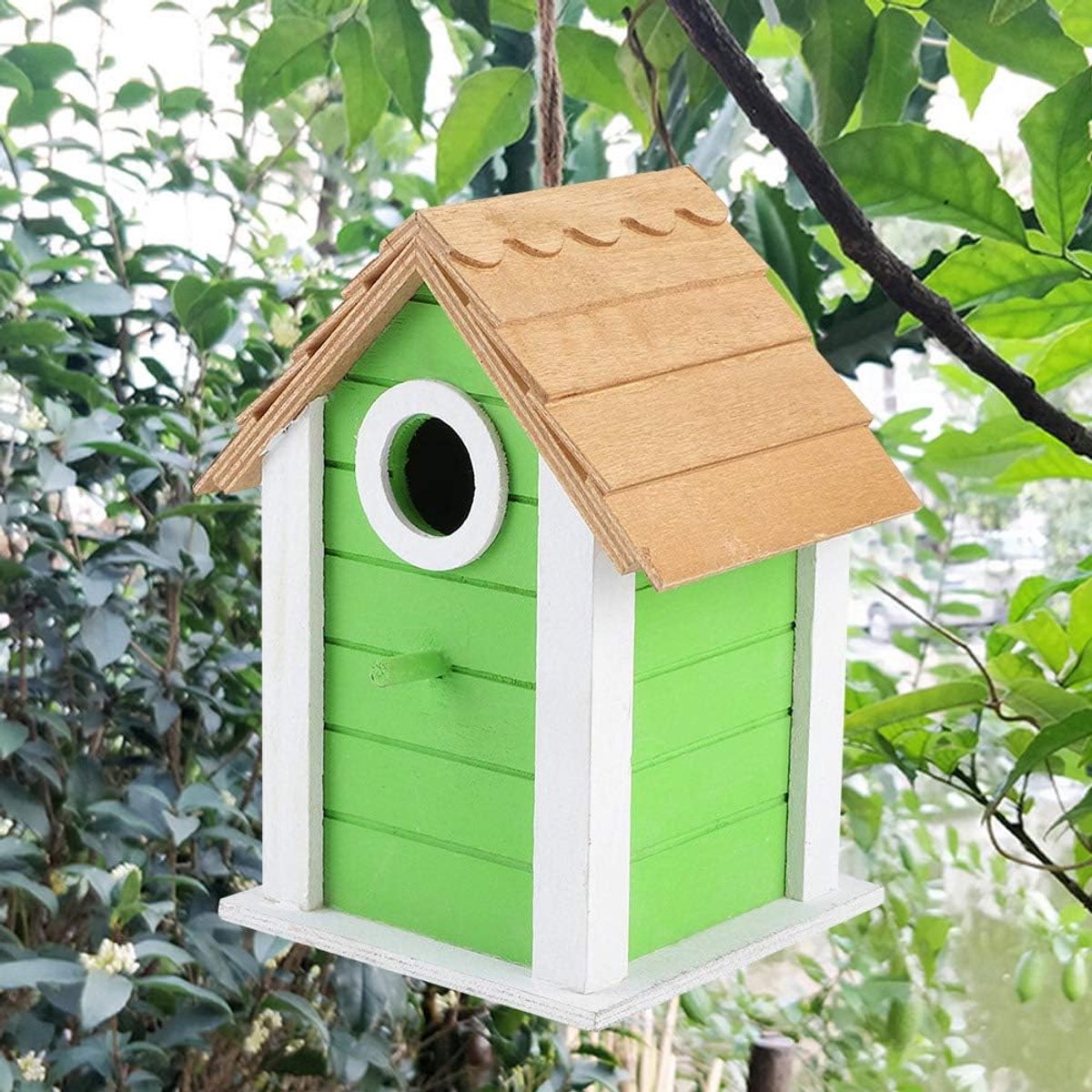 Houten Vogelhuis - Nestkast Papegaai - Buiten Vogels - Uniek Ontwerp - 18x11x11 cm - Natuurlijk Hout