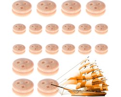 Houten Katrol Set - Model Scheepsonderdelen - Scheepsmodellen Bouwen - Gedetailleerde Replicatie - Verschillende Maten - Houtkleur