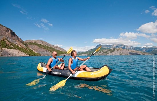 Kajak Opblaasbaar - Tweepersoons Kano - Watersport Avontuur - Inclusief Peddels Pomp - 331 x 88 cm - Geel — afbeelding 5