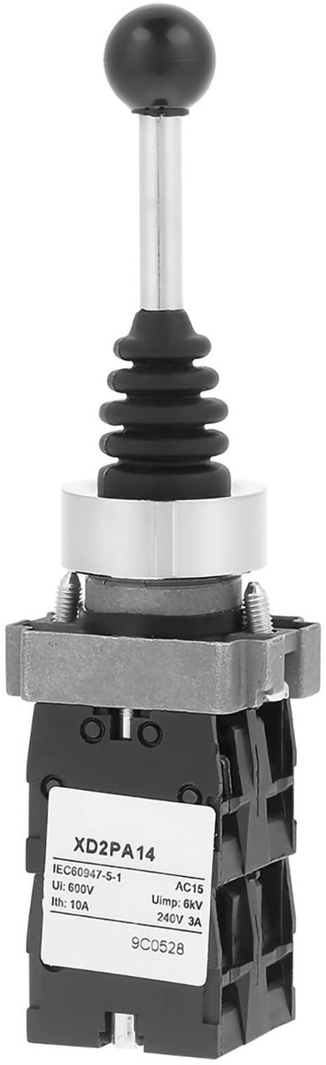 Allecto - Joystick Switch - XD2PA14 - 4NO - 4PDT - Toggle Switch - Tool - Geschikt voor - 4 Position - Zwart - Model XC2PA14