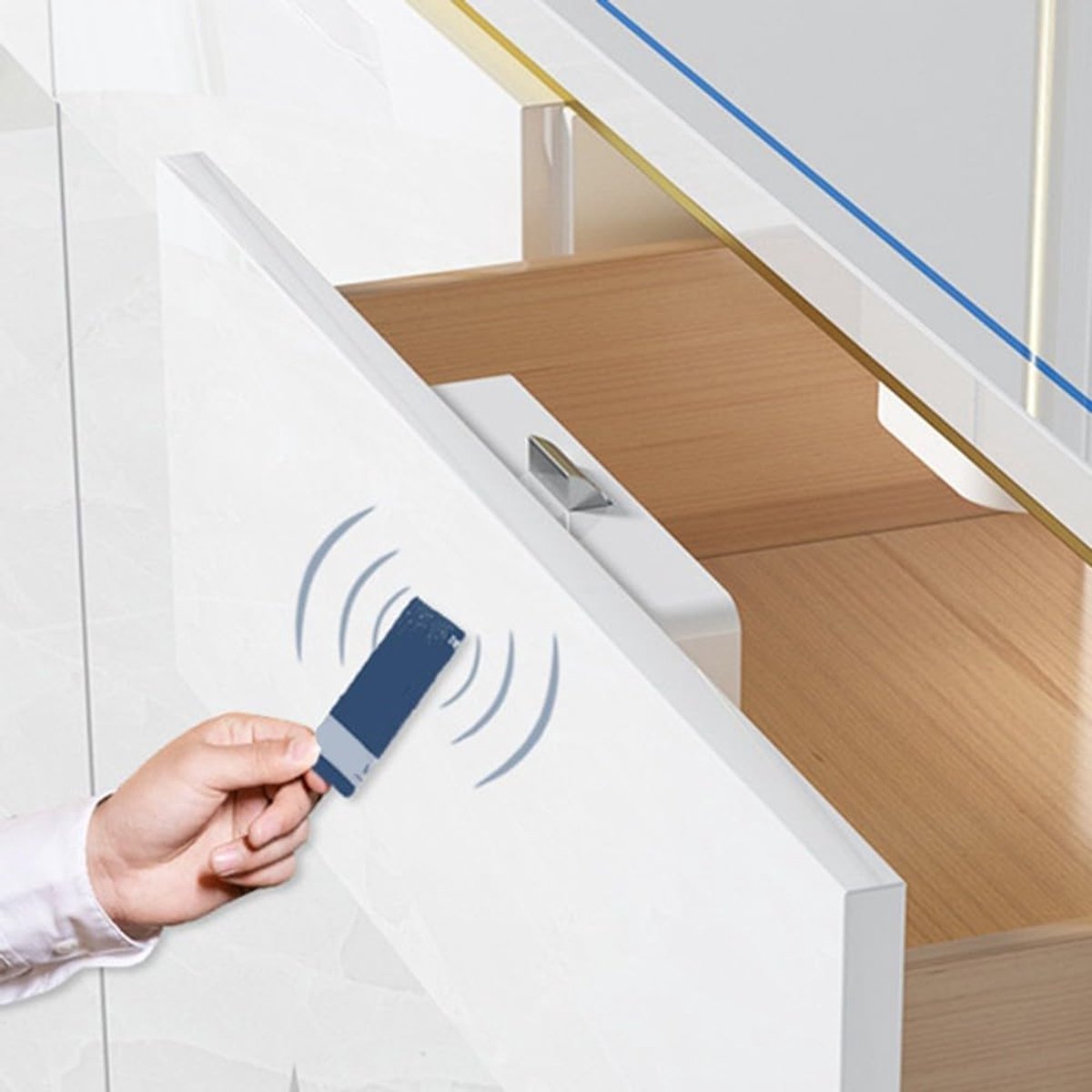 Lade Slot - Slimme Kastslot - Kasten Beveiligen - Zonder Boren - 50mm Lezing - Wit