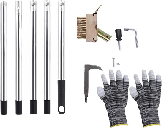 Gereedschapsset Onkruidverwijdering - Onkruidsteker Tuin - Buitenruimte Reinigen - Ergonomische Lange Handgreep - 16 m - Zilver — afbeelding 5