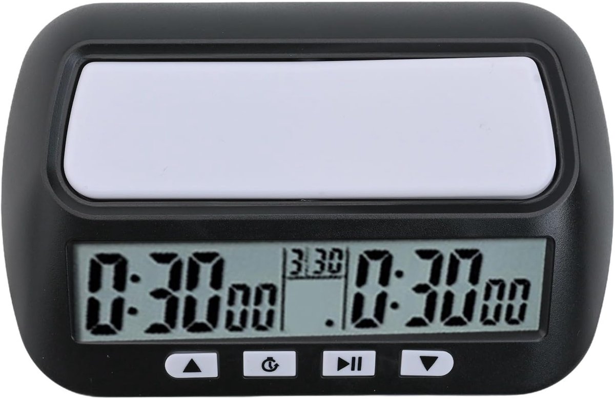 Digitale Schakelklok - Spel Timer - Toernooi Spelen - Verschillende Modi - 140x88x45mm - Zwart/Geel