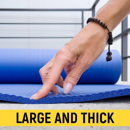 Fitness Yogamat - Gymnastiekmat Oefenmat - Thuis Sporten - Antislip Eigenschappen - 181x63x1cm - Zwart — afbeelding 2