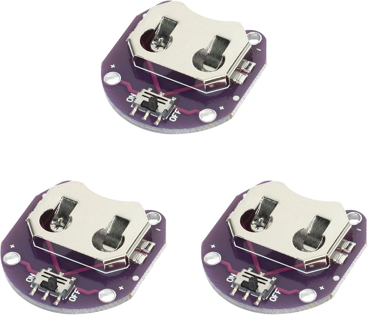 Batterij Houders - Knoopcel Modules - Elektronica Projecten - Set van Drie - 3x3x1.5 cm