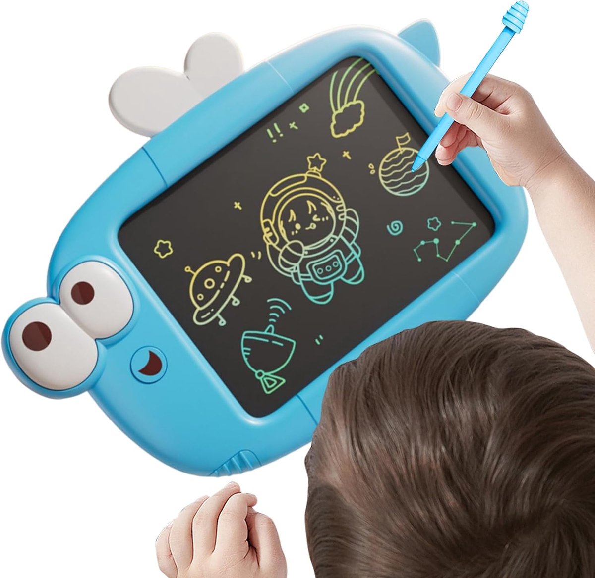 Tekentablet voor Kinderen - Herbruikbaar Tekenbord - Leren Tekenen Schrijven - Urenlang Educatief Plezier - 21.4 x 15.7 cm - Blauw