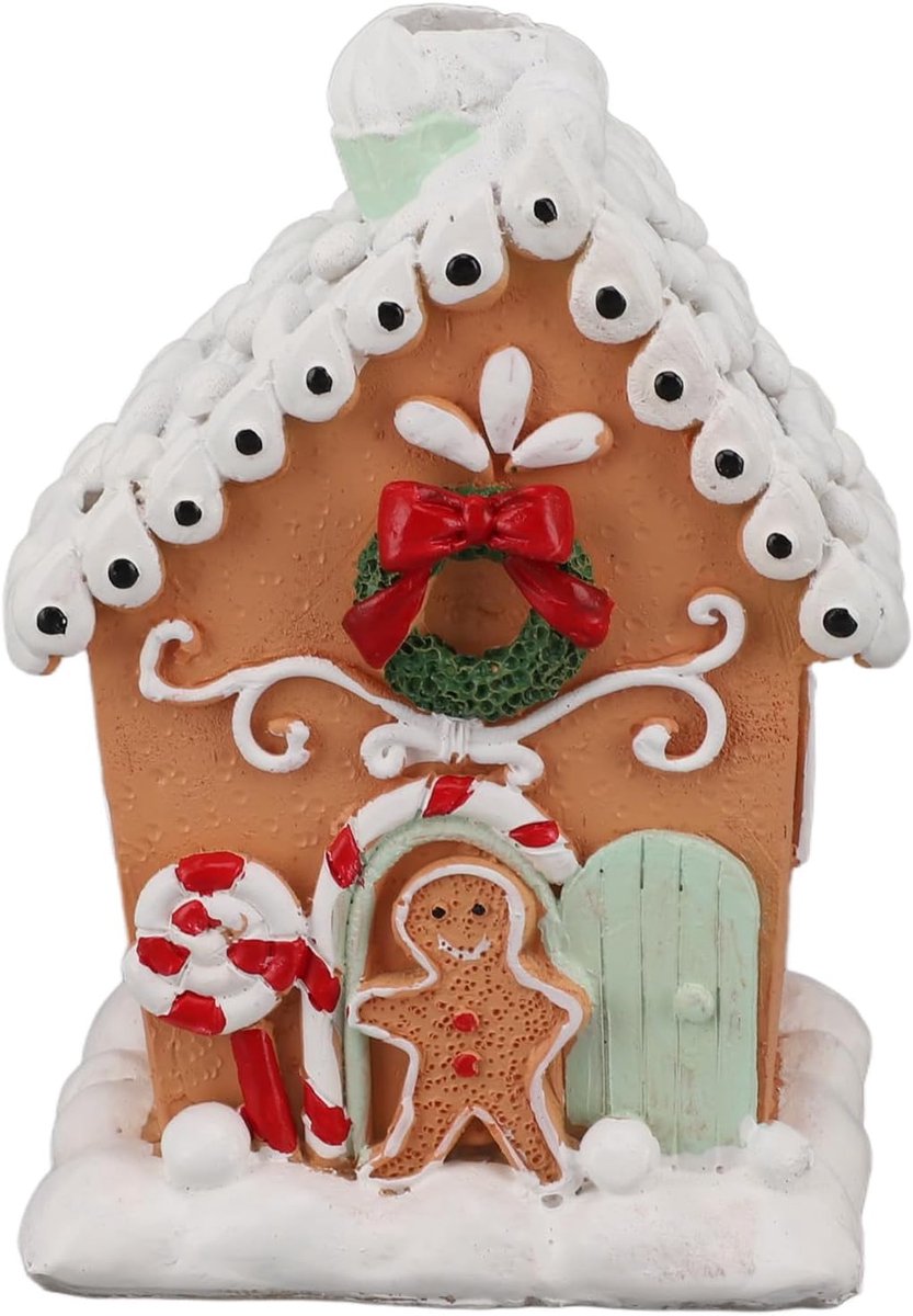 Kersthuisje - Sprookjeshuisje Decoratie - Feestelijke Sfeer - Gedetailleerd Ontwerp - 13cm Hoog