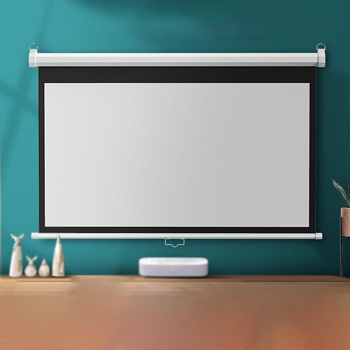 Draagbaar projectiescherm - Neerklapbaar scherm - Thuisbioscoop presentatie - Zelfvergrendelend mechanisme - 60 inch 4:3 - Wit Fiberglass
