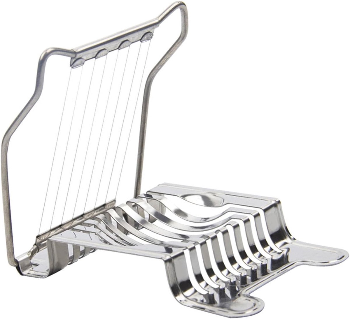 Eiersnijder Roestvrijstaal - Keuken Gadget - Eieren Snijden - Stabiele Bodem - 14x9x2 cm