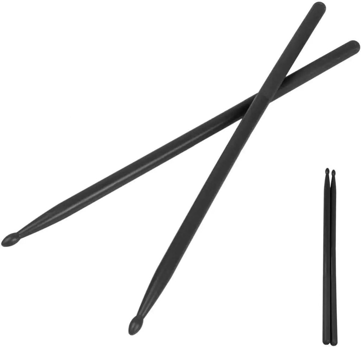 Drumstokken Nylon - Oefen Stokken - Jazz Drummen - Gladde Textuur - 416 mm Lengte - Zwart
