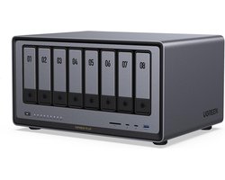 UGREEN NASync DXP8800 Plus 8-Bay Desktop NAS, Intel i5 1235u 10-Core CPU, 8GB DDR5 RAM, 128GB SSD, 2 * 10GbE, 2 * M.2 NVMe-aansluitingen, 8K HDMI, 2 * TBT4, Network Attached Storage (schijfloos)