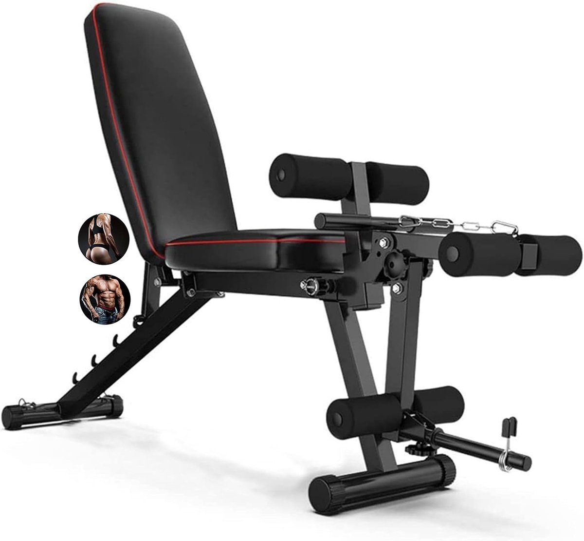 Verstelbare Halterbank - Opvouwbare Fitnessbank - Full Body Workout - Veelzijdige Trainingsopties - 440 lbs Draagvermogen - Zwart
