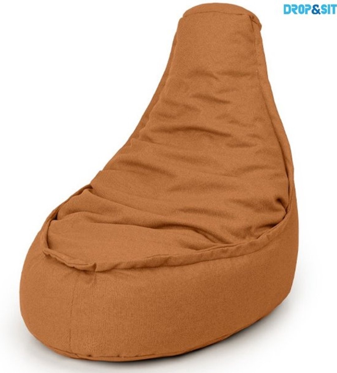 Drop & Sit Zitzak Stoel Volwassenen - 95 x 75 cm - Beanbag Oranje - Waterafstotend - Voor Binnen en Buiten