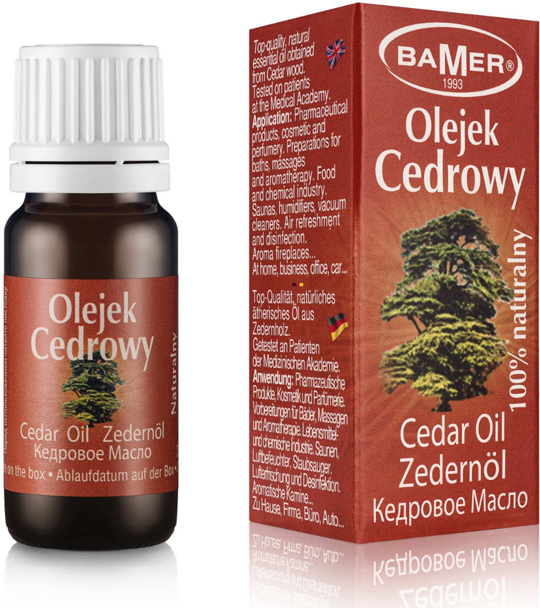 BAMER Cedroolie 7 ml - Etherische olie - Natuurlijke geur, aromatherapie